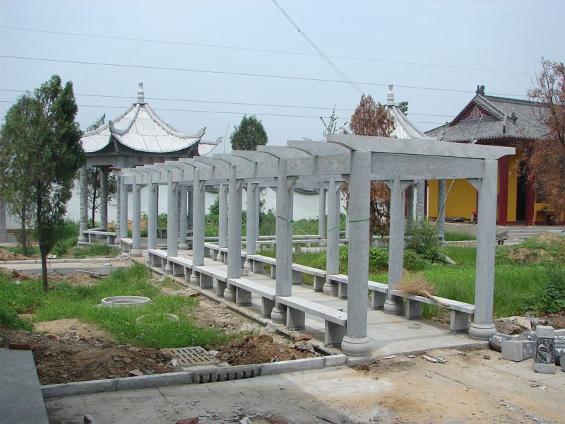 寺廟石涼亭長廊安裝案例