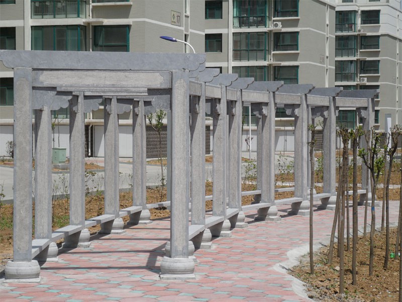 小區石雕長廊安裝案例